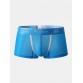 Mens Solid Ice Silk Transparent Seamless Letter Elastic Waist Boxers Underwear