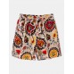 Mens Floral Totem Print Casual Drawstring Waist Shorts