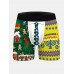 Mens Funny Print Mid Waist Christmas Style Boxer Briefs Cozy Underwear