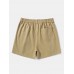 Men Striped Print Belted Wide Legged Above Knee Length Casual Shorts